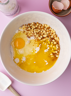Caramel Biscuit Blondie ingredients in mixing bowl
