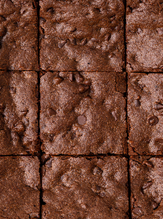 Chocolate brownie sliced