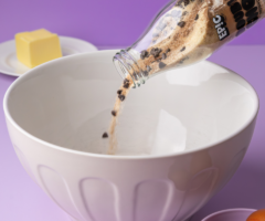 Pouring mix into a bowl